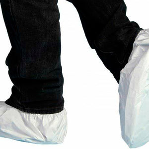 White shoe covers.