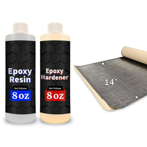 Carbon Fiber/Epoxy Kit 2X2 TWILL 36" X 14" + 16 OZ EPOXY