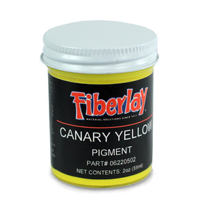 Bright canary yellow opaque liquid concentrate pigment in small 2 ounce jar.