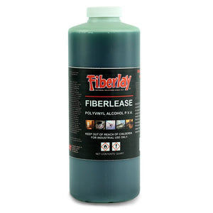 Quart bottle of fiberlease polyvinyl alcohol P.V.A. mold release.