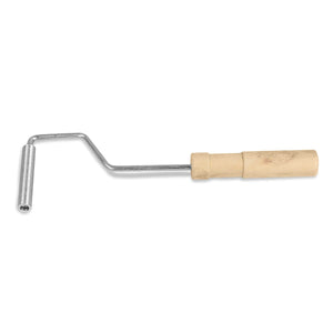 1/2 inch by 3 inch aluminum roller with wood handle and aluminum top with grooves for working out air bubbles in resin.