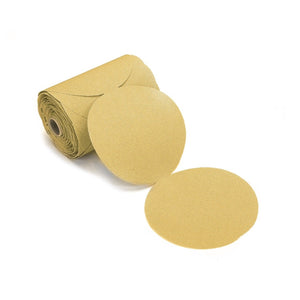 Mirka roll of 3.5" yellow sanding discs.