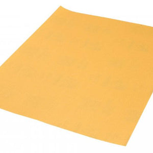 Mirka Gold 9" x 11" piece of yellow sandpaper.