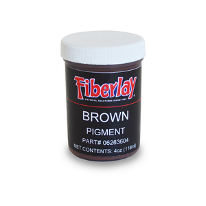 4 ounce jar of brown pigment for use with polyester, vinyl ester and epoxy resins to create different colors.