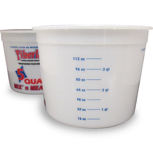 Large 5 quart plastic measuring/mixing cups. Graduated for accurate measuring.