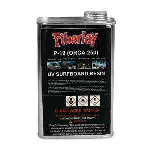 Quart of UV surfboard polyester resin to be catalyzed with MEKP. 